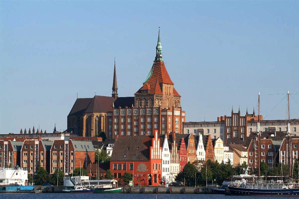 Rostock oude stad, Warnemünde en Oostzee kust in Duitsland