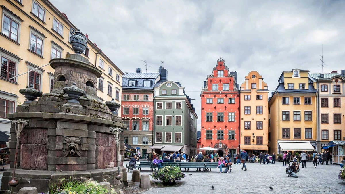 Stockholm oude stad, waterkant en eilanden in Zweden