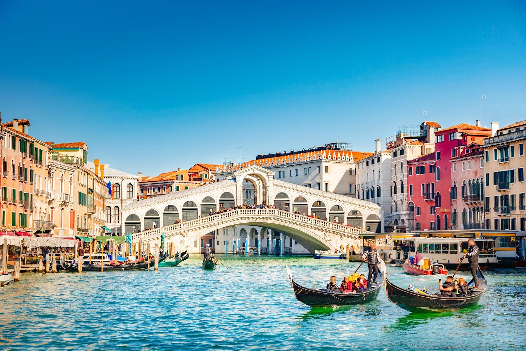 Venetië Grote Kanaal, historische palaces en lagune cityscape in Italië