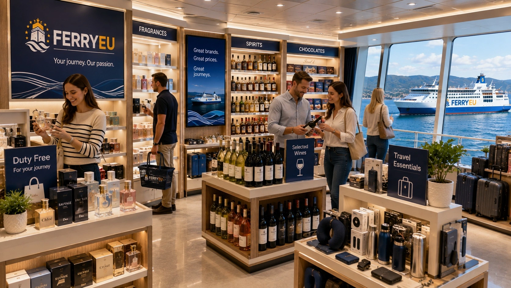 Belastingvrij winkel aan boord een veerboot