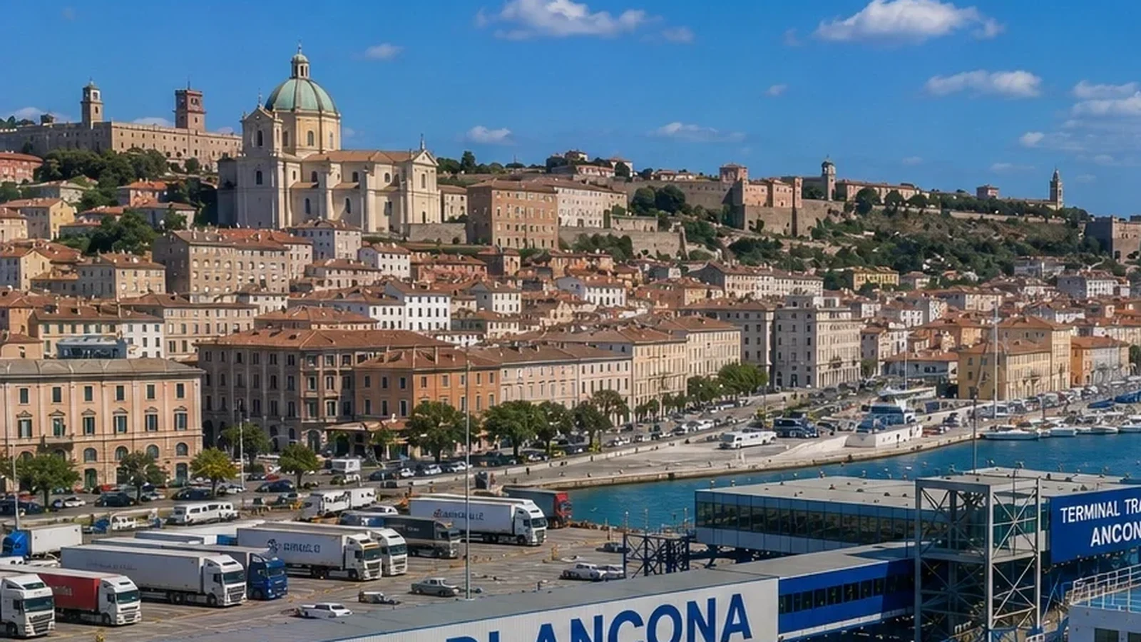 Ancona veerbootterminal en waterkant