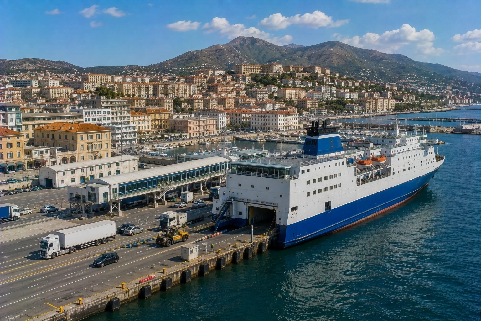 Bastia passagiersveerboothaven in noordelijke Corsica