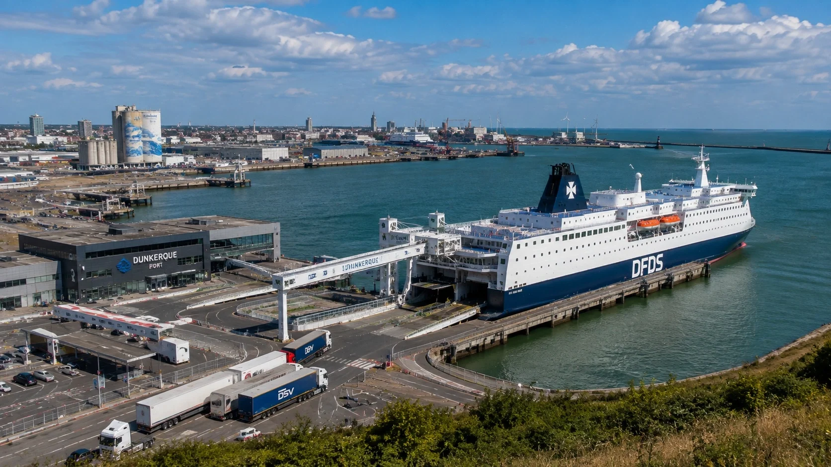 DFDS passagiersveerbootterminal bij Duinkerke Loon-Plage in Frankrijk