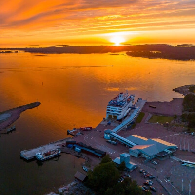 Eckerö Linjen veerboot en haven in Åland