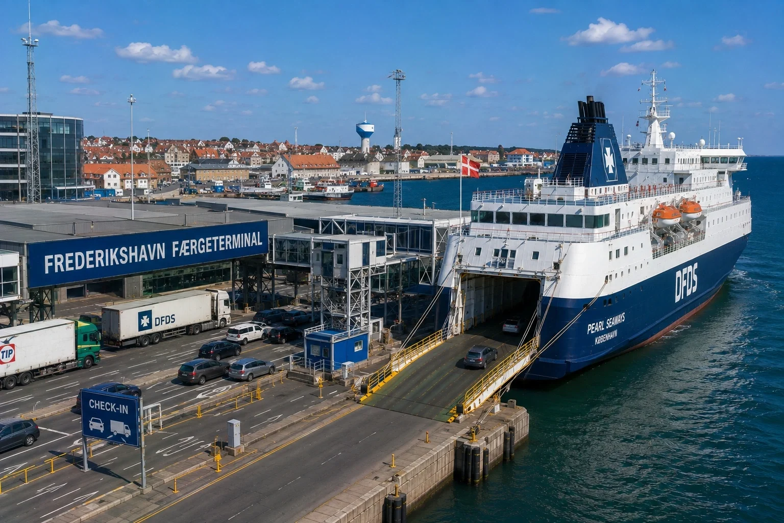 Frederikshavn passagiersveerbootterminal in Noord Jutland, Denemarken