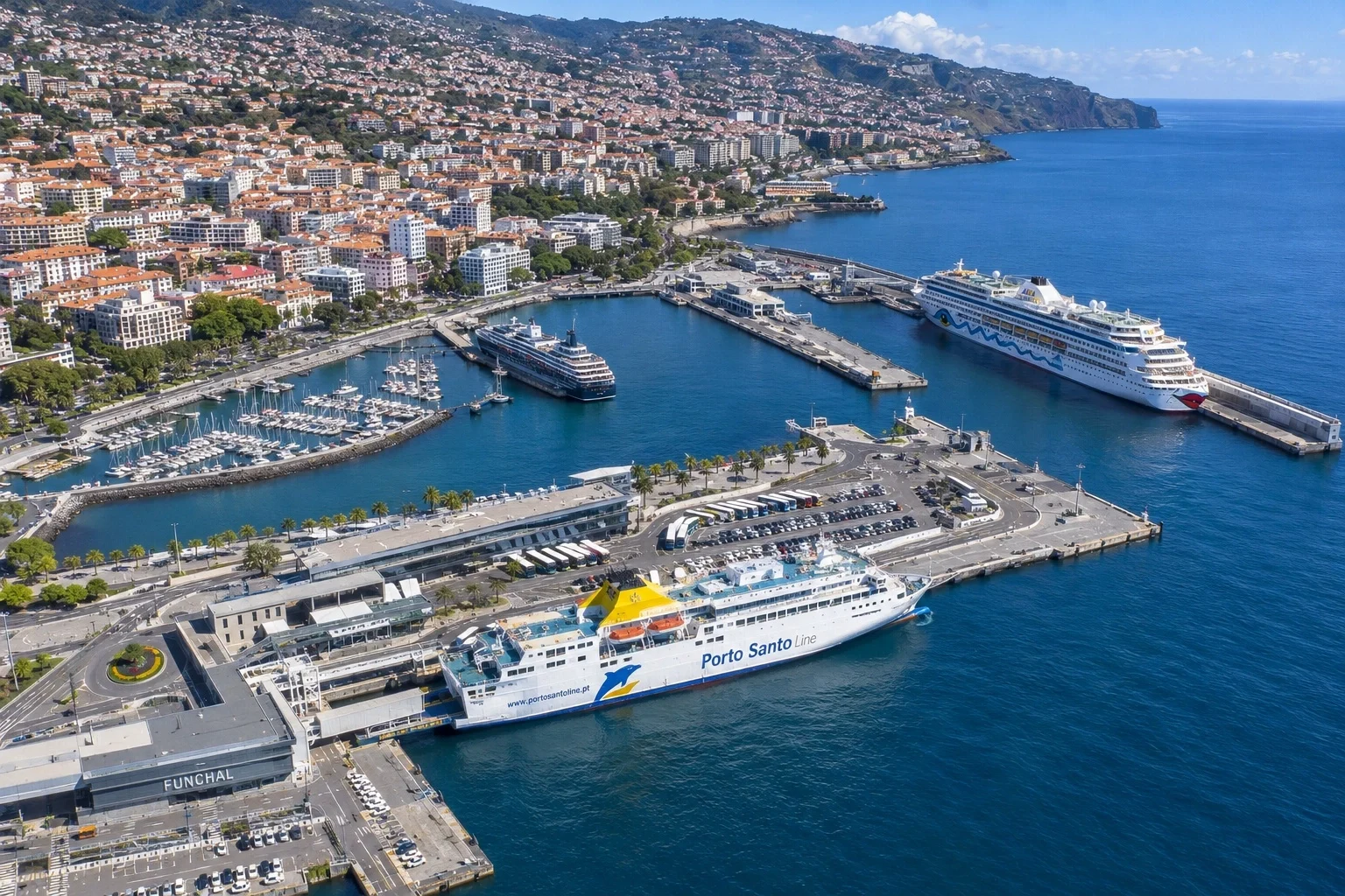 Haven van Funchal passagiersveerbootzone op Madeira