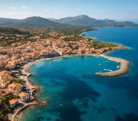 Golfo Aranci haven in noordoostelijke Sardinië