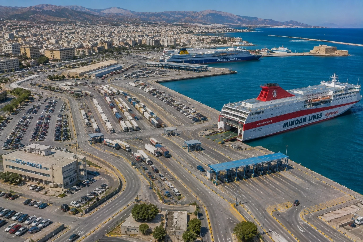 Heraklion passagiersveerboothaven op Kreta, Griekenland
