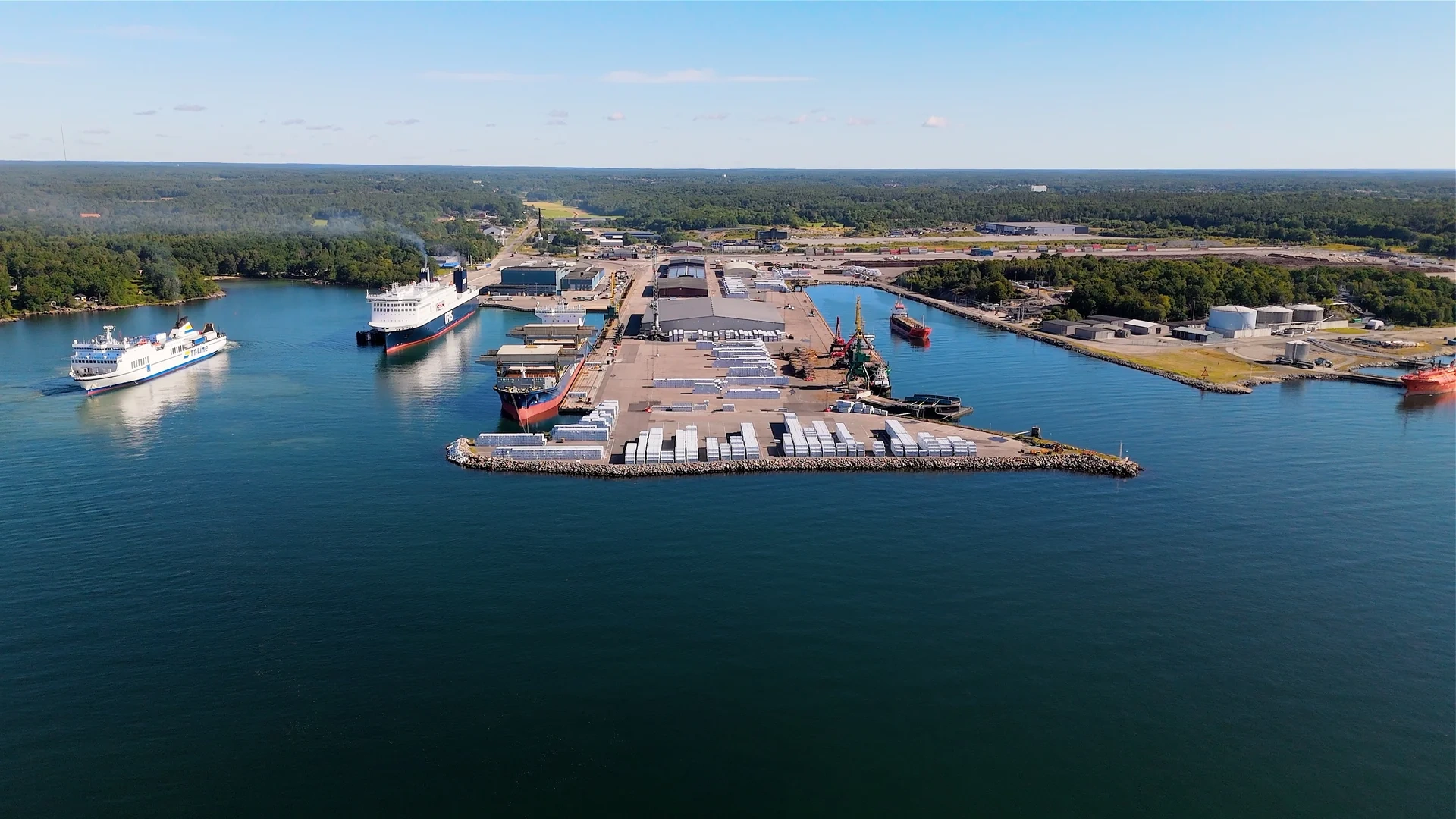 Karlshamn veerboothaven in Zuid-Zweden