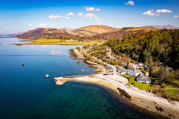 Aerial kust bekijk van Lismore in de Binnenste Hebrides