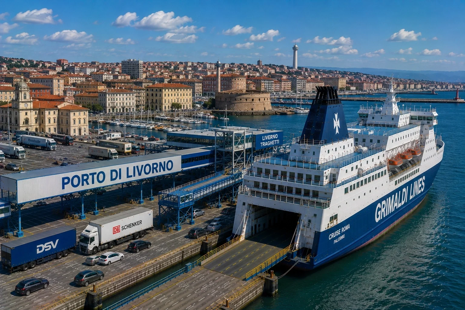 Livorno veerboothaven in Toscane