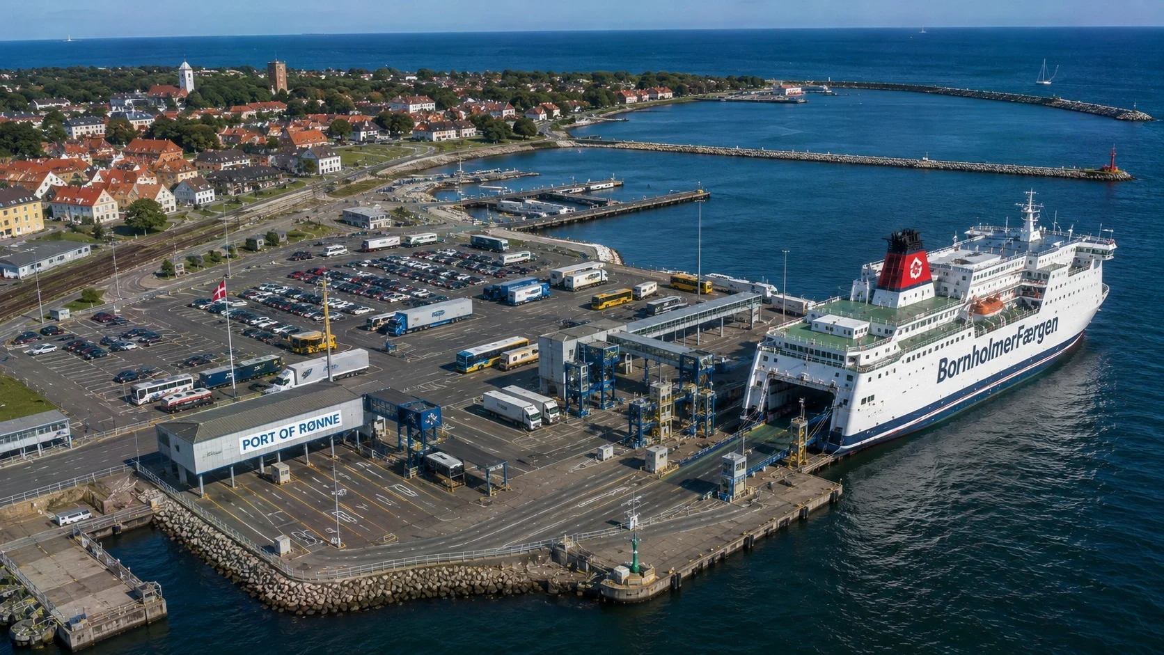 Veerbootterminal bij Rønne op Bornholm in Denemarken