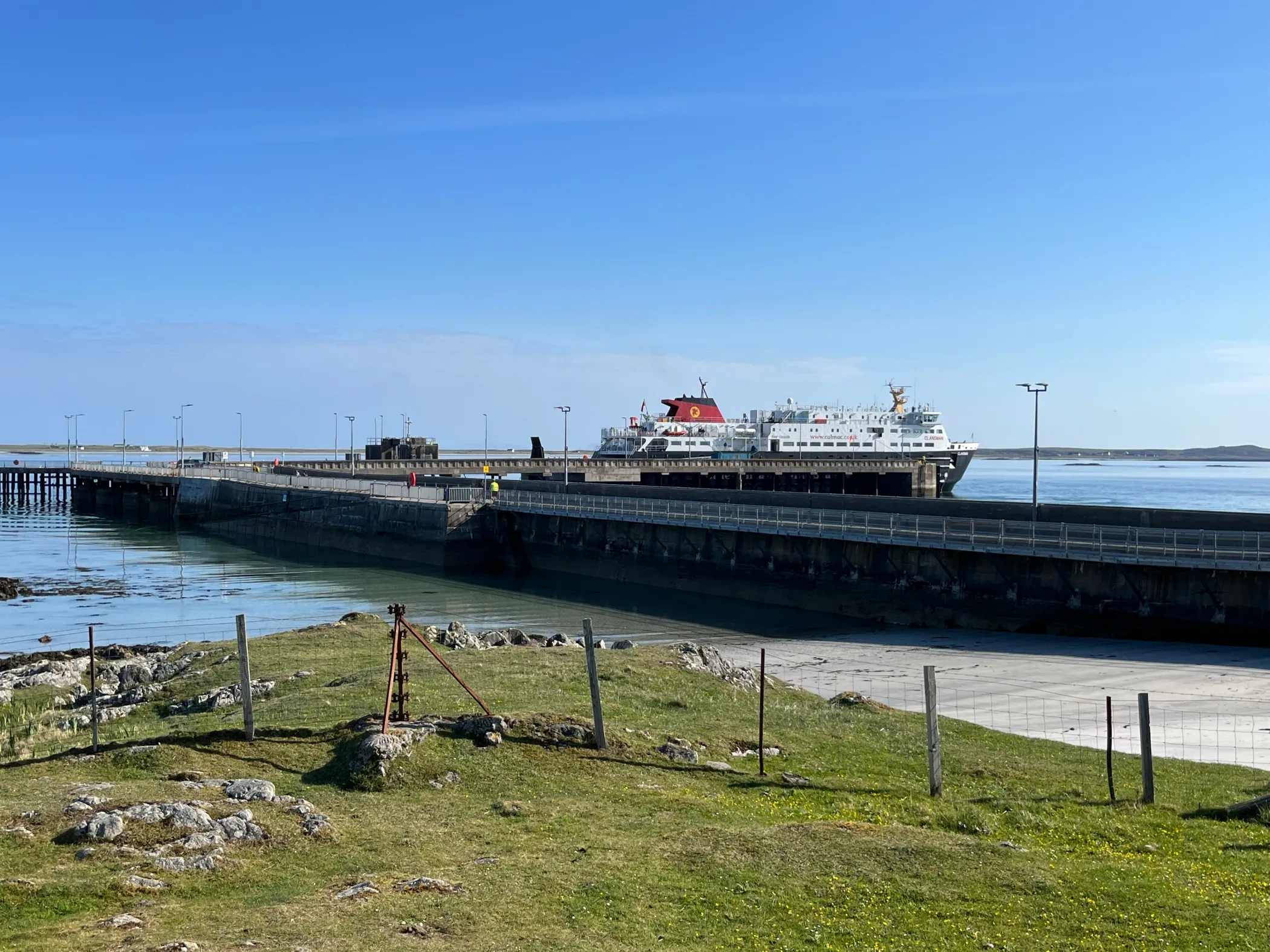 Tiree veerboothaven met CalMac veerboten