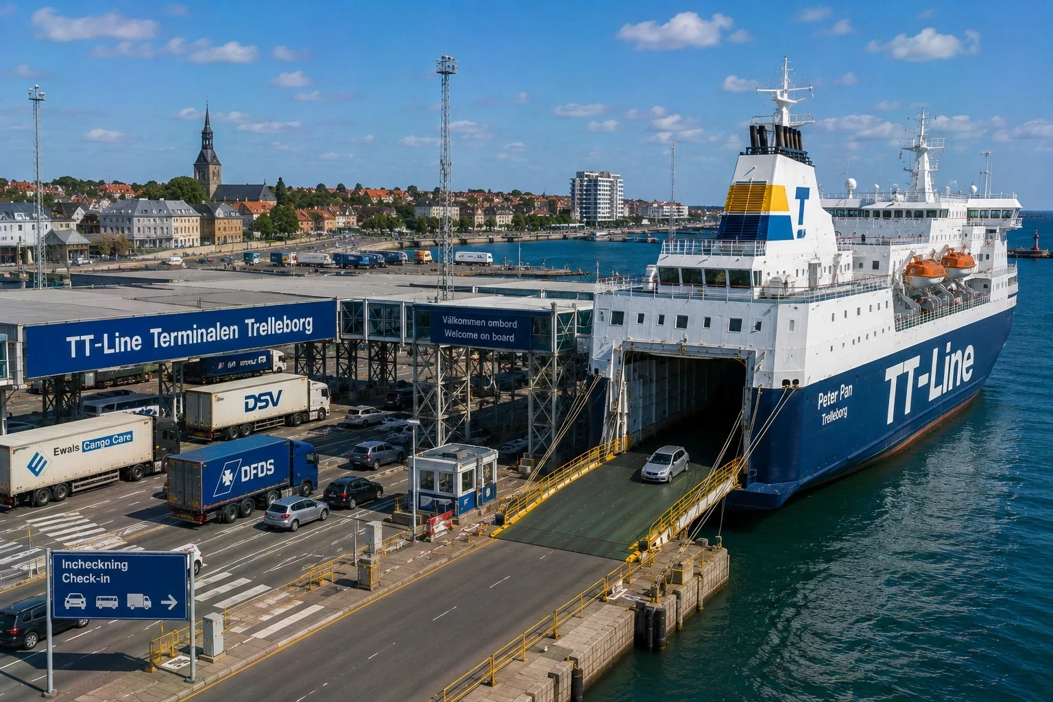 Trelleborg veerboothaven in Zuid-Zweden