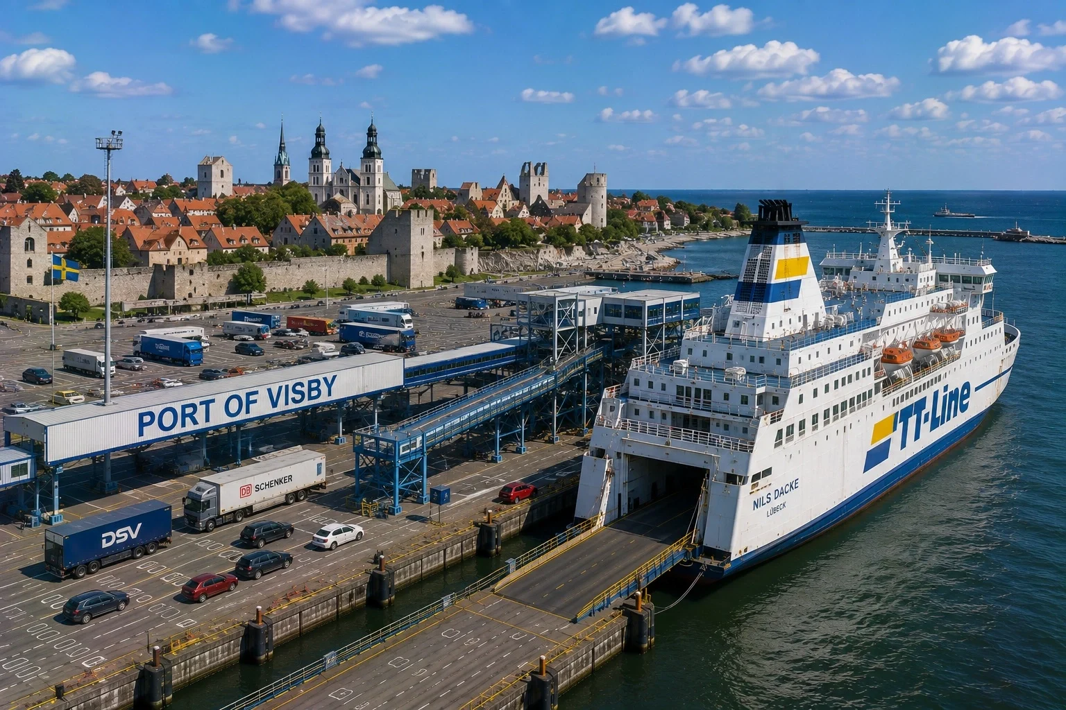 Visby veerboothaven op Gotland