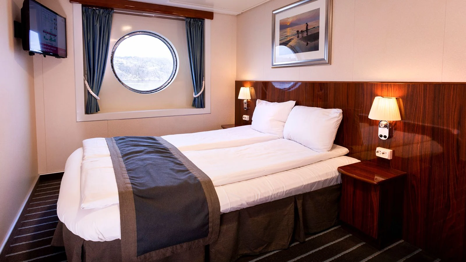 Passagier hut aan boord Fjord Line veerboot MS Stavangerfjord