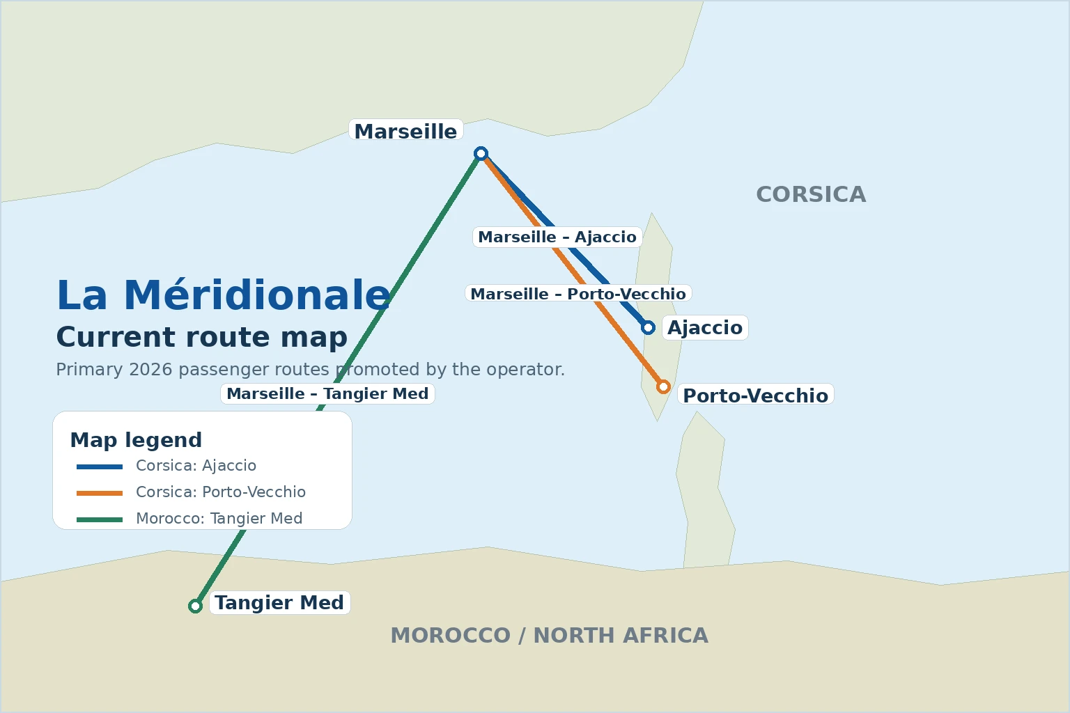 La Méridionale route kaart