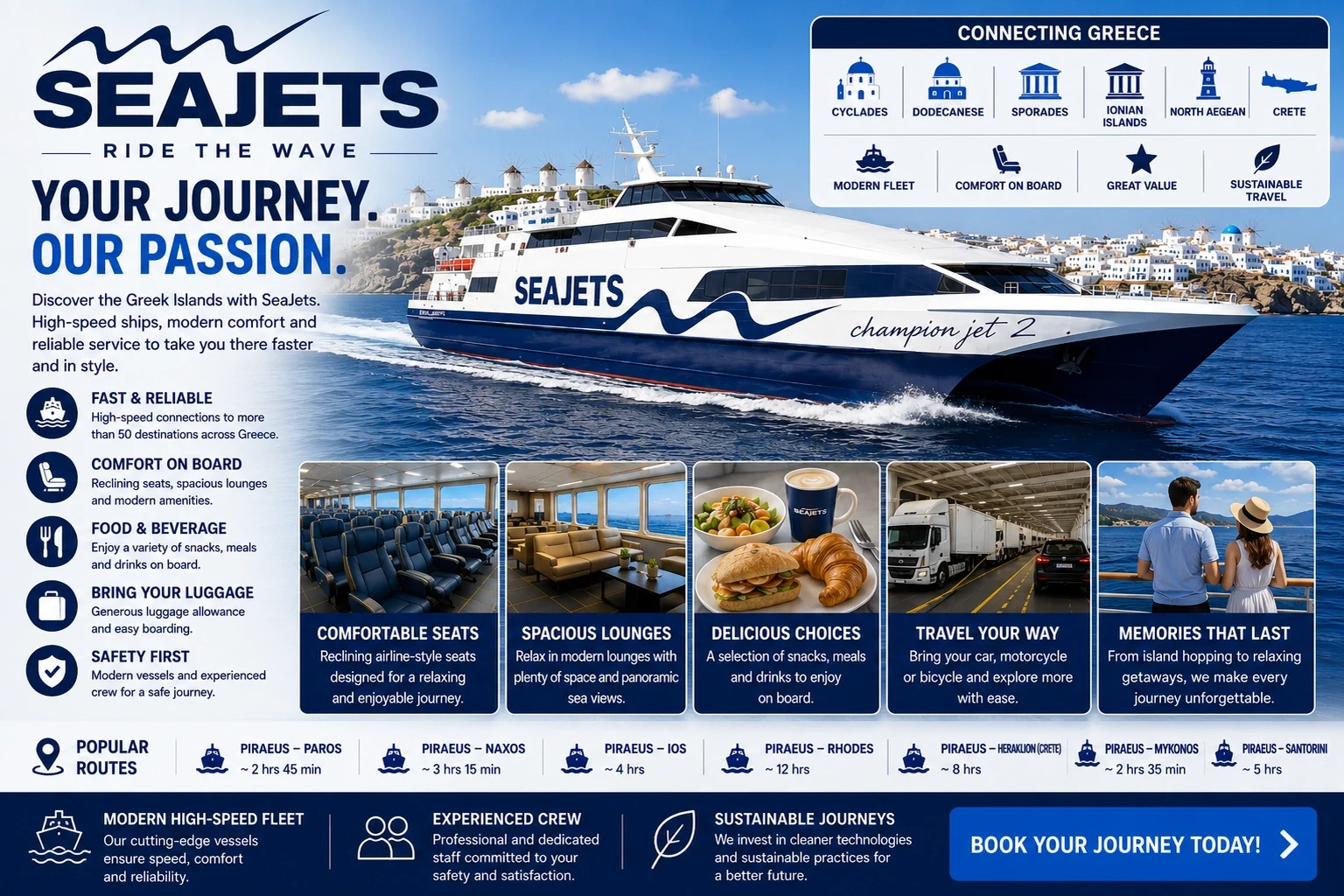 Seajets hogesnelheids passagiersveerboot in de Egeïsche Zee Zee