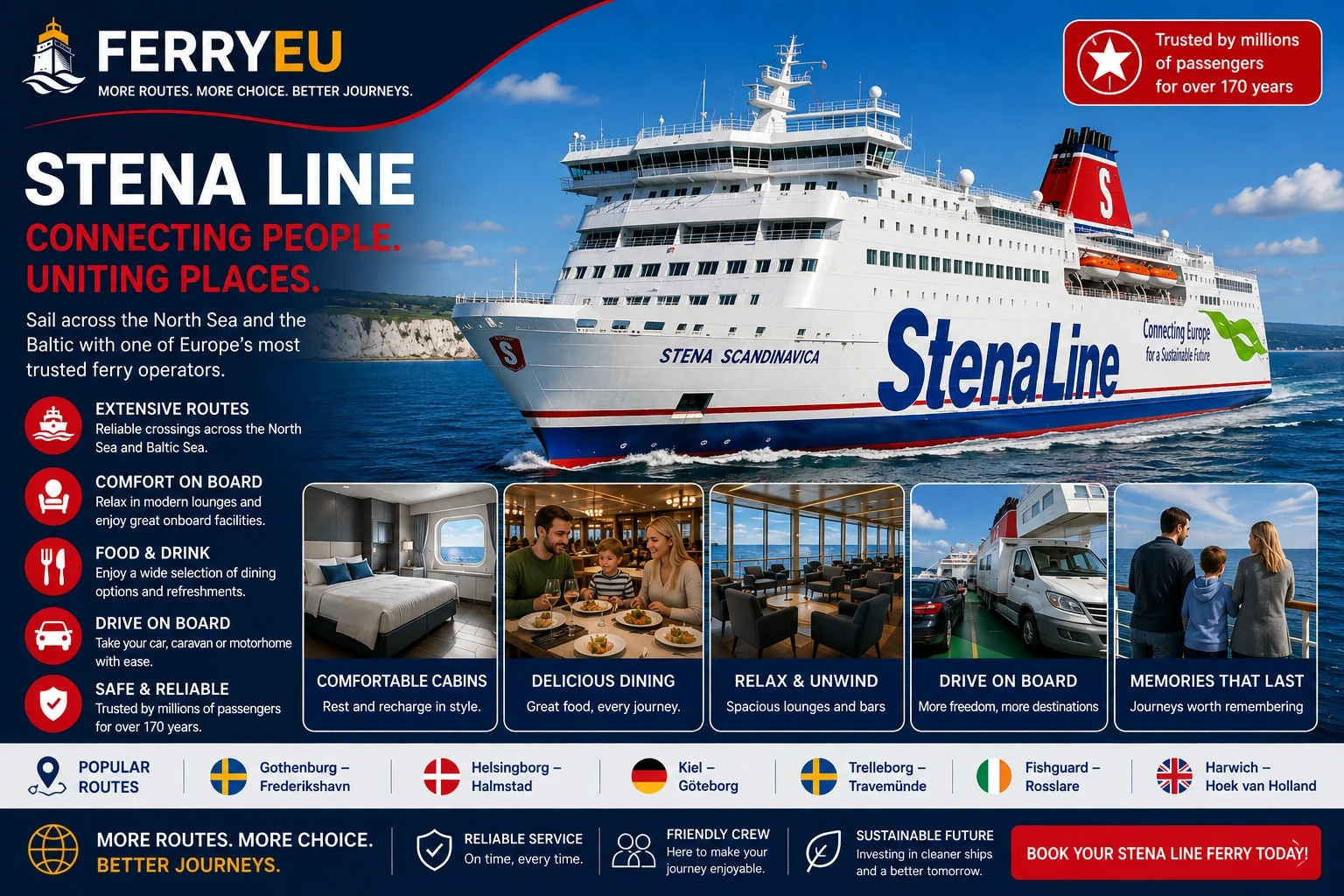 Stena Line passagiers- en autoveerboot bij zee