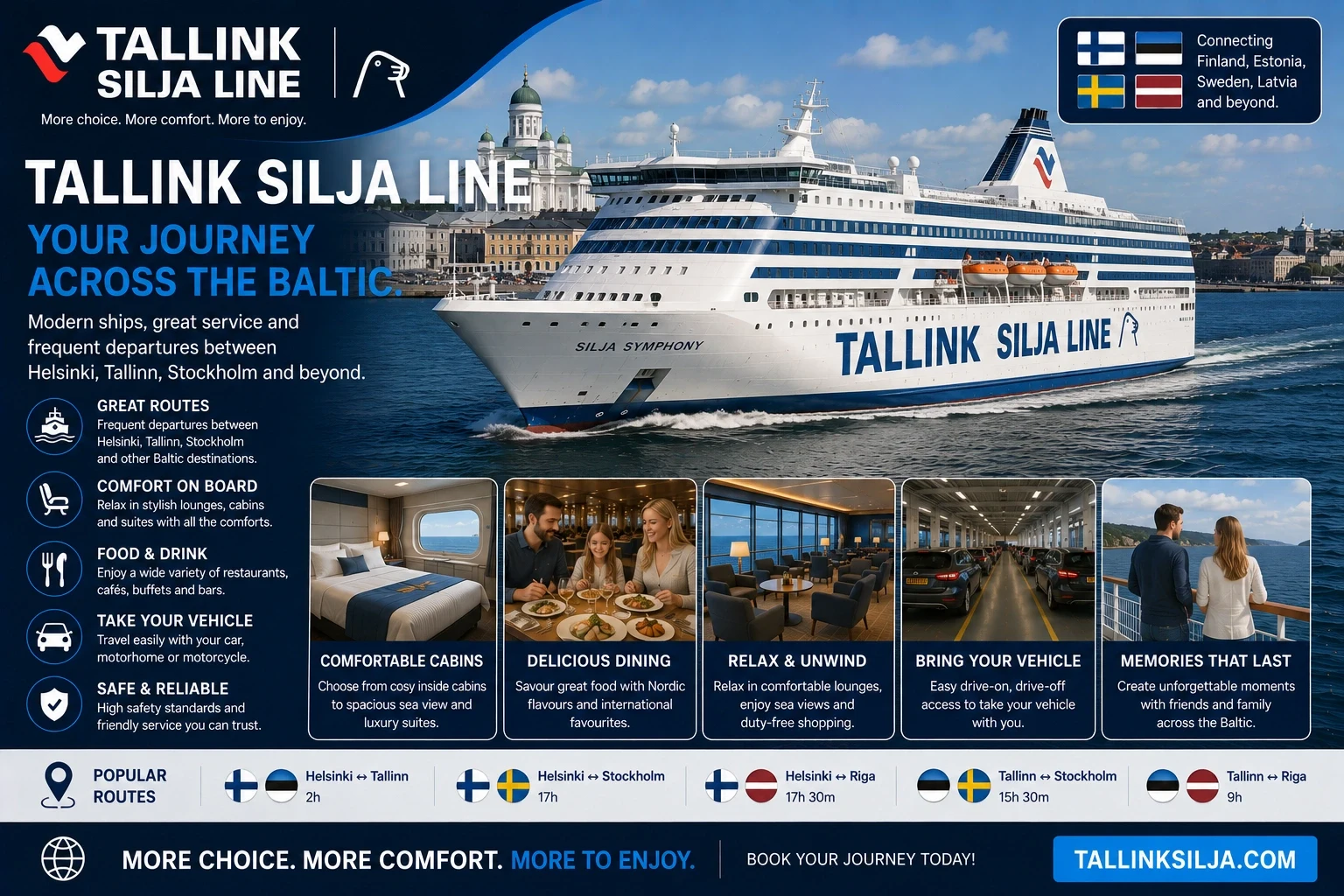 Tallink Silja Line passagiers- en autoveerboot op de Oostzee