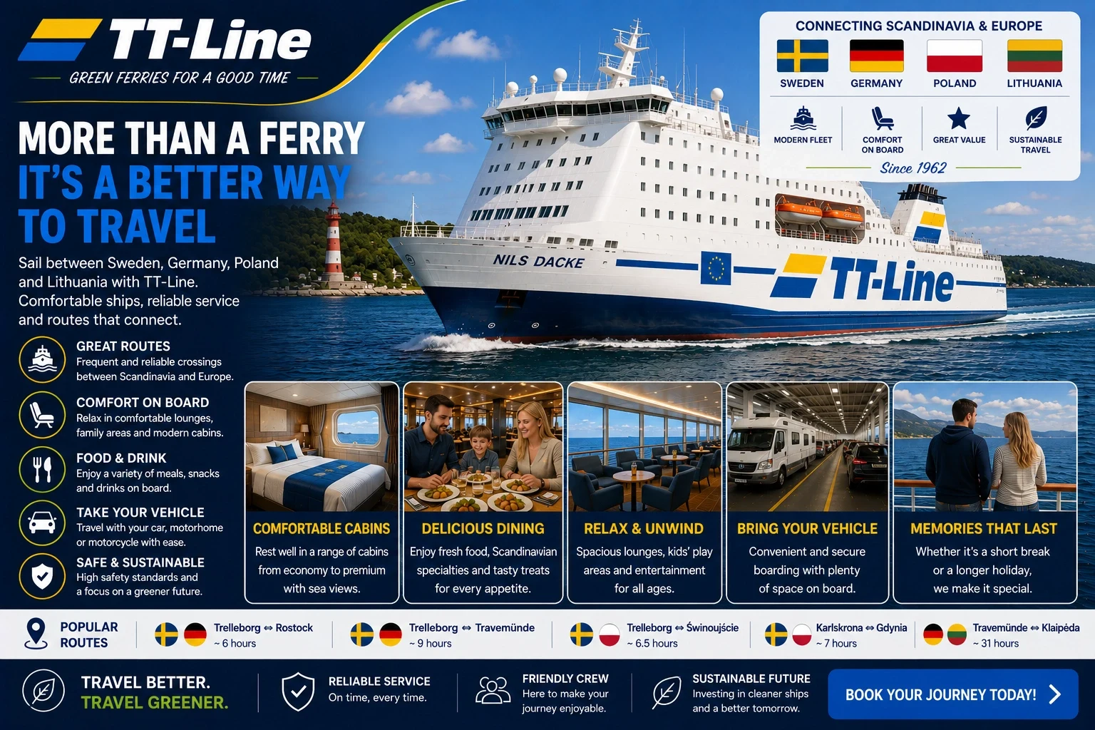 TT-Line passagiers- en autoveerboot op de Oostzee